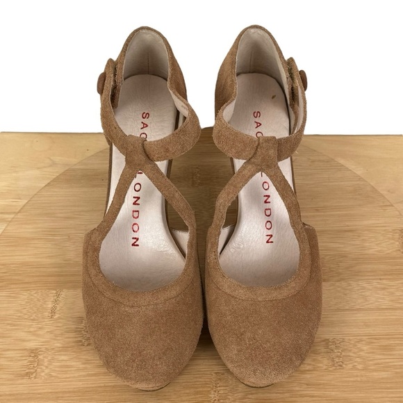 Sacha London Valeria Suede T-Strap Mary Jane Platform Heels – Size 6 - Picture 5 of 13